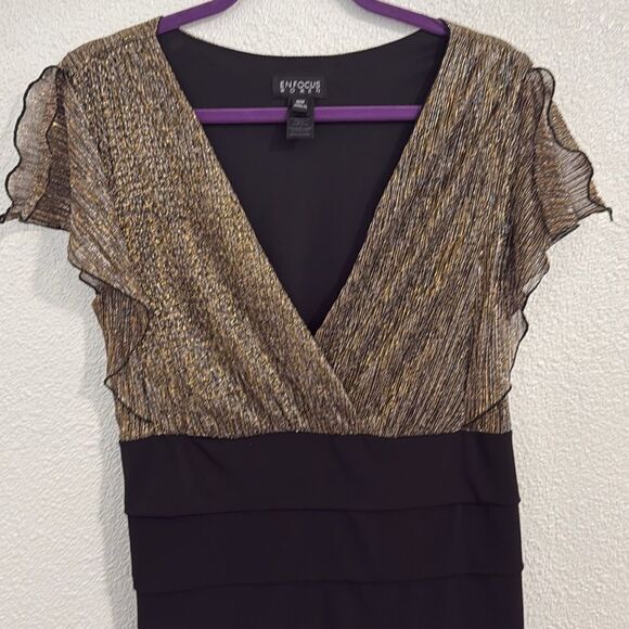 Enfocus Women- gold and black shimmer dress- Size 16W - Picture 2 of 8